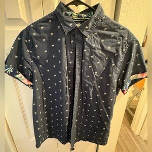 Denim & Flower Navy Palm Print Shirt